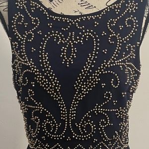 XSCAPE Navy Blue beaded gown Size 4